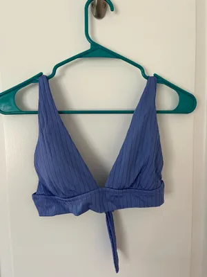 Aerie Blue Striped Bikini Top thumbnail 1