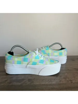 VANS NEW Women's Stac Pastel Plaid Checkerboard Platform Shoe Size 6.5 #1104 thumbnail 7