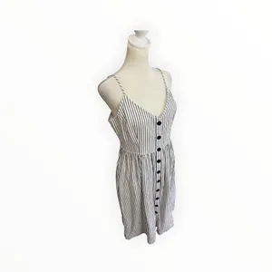 ATM Anthony Thomas Melillo Striped Linen Cotton Button Midi Dress M thumbnail 3