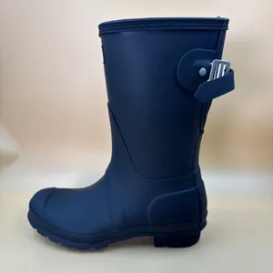 New Hunter Women's Navy Blue Original Short Back Adjustable Rain Boots Size 6 thumbnail 12