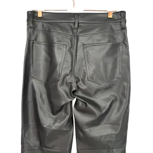 J.Crew Womens Faux Leather Nipped Straight Leg Pants Black Size 26 Minimalist thumbnail 7