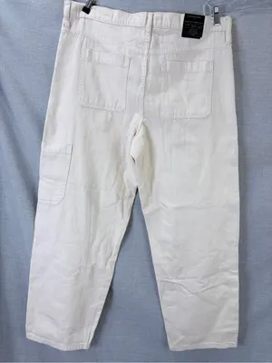 NWT Banana Republic‎ Cream Barrel Leg Jeans High Rise Wide Leg Denim 32 14 thumbnail 5