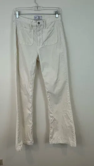 GAP Cream Corduroy 70's Flare High-Rise Pants Size 6R Women's thumbnail 1