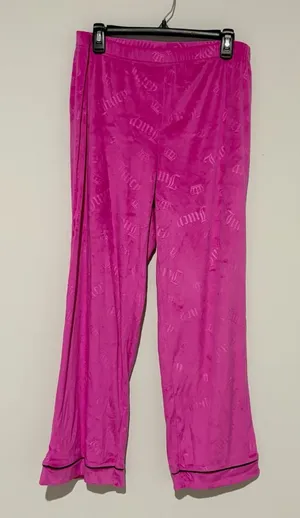 Juicy Couture Sleepwear Loungewear JC Crown Embossed Velour Pajama Pants pink M‎ thumbnail 1