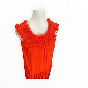Raquel Allegra Persimmon Silk Off Shoulder Shirred Midi Dress 0 XS thumbnail 3