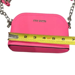 Steve Madden Bmaggie Crossbody Bag Hot Pink‎ Dome Purse Chain Strap AirPod Case thumbnail 7