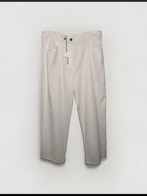 WJ Martin Roberta White Wide Leg Denim Pants Cotton Linen Blend NWT Sz 46 US 10 thumbnail 4