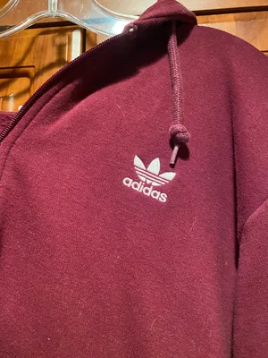 Adidas Maroon Zip Up Hoodie thumbnail 3