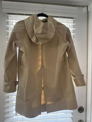 Vintage 90s Khaki Snap-Buttoned Hooded Utility Trench Coat - 2P thumbnail 12