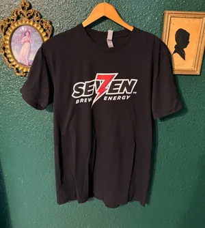 7 Brew Black Brew Crew Shirt Sz Medium thumbnail 1