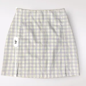 Brandy Melville John Galt Cara Plaid Baby Blue White Mini Skirt‎ Size OS XS/S thumbnail 6