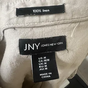 JNY Jones New York Women’s Linen Button Down Shirt Tan Sz Medium Beach Coastal thumbnail 9