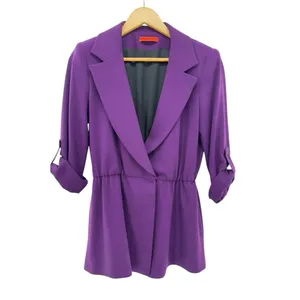 Alice + Olivia Purple Ena Hook Eye‎ Closure Blazer Skirt Suit Outfit Set Size 6 thumbnail 5