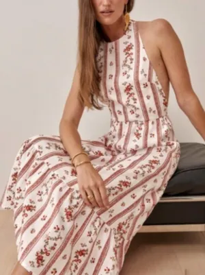 Reformation Enna Floral 100% Linen Dress in Vienna Size 6 Boho Coastal Wedding thumbnail 1