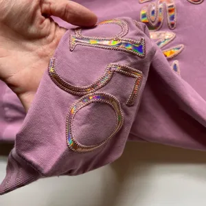 Disney World 50th Anniversary Sweatshirt Mauve Iridescent‎ Logo Womens Medium thumbnail 5
