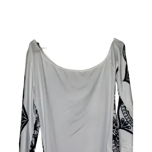 Dressfo Women's‎ Top Gothic Skull Bone Print Long Sleeve Off Neck White Sz.6 NWT thumbnail 11