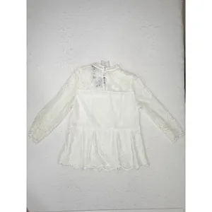 Miss Chievous White Floral Lace Peplum Top Mock Neck Blouse Size M NEW thumbnail 2