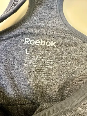Reebok Heather Gray Seamless Racerback Sports Bra - Size Large thumbnail 3