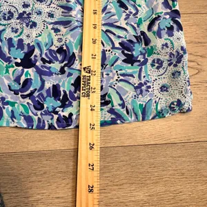 Lilly Pulitzer Elsa Silk Blouse Long Sleeve V-Neck‎ Top Smocked XSmall XS thumbnail 5