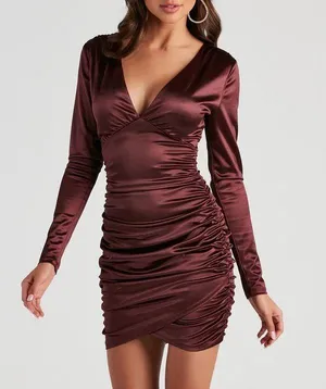 Windsor Satin Mini Dress thumbnail 1