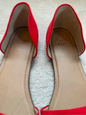 A New Day Red Faux Suede d’Orsay Flats Women’s Size‎ 11 thumbnail 2