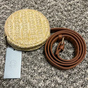 Woven Round Pouch and Brown Belt Fanny Pack thumbnail 3