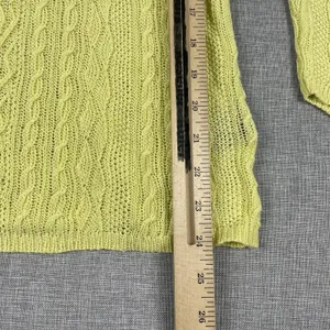 Lauren Ralph Lauren Sweater Womens M Yellow V-Neck Linen‎ Cable-Knit Pullover thumbnail 4