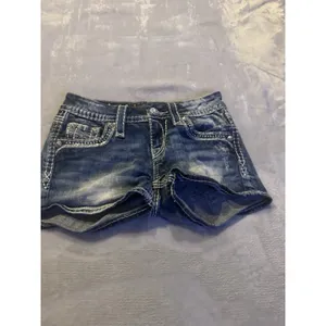 Rock Revival Kai Sequin & Rhinestone Bling Jean Shorts - Size 25 thumbnail 2