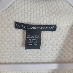 Signature by Larry Levine Woman White Knit Cardigan Sweater Jacket Plus Size 1X thumbnail 3