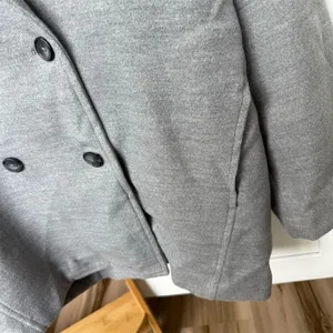 Free People Hannah Slouchy Gray Double-Breasted Oversized Coat Jacket Size S thumbnail 7