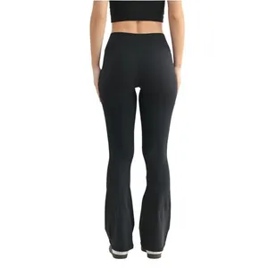 Yogalicious Women's Size Small Scrunch Front High Waist Flared Legging Black thumbnail 4