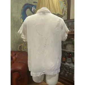 VTG Putumayo Cotton Embroidered Blouse Off White Boho Cottagecore Shirt Med Indi thumbnail 6