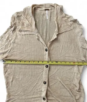 Free People Gold Bell Sleeve Button-Up Long-Sleeve Top thumbnail 5