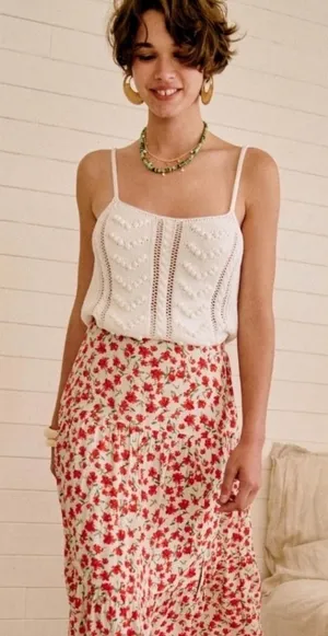 Sézane White Georgia Crochet Camisole Top Size Small thumbnail 1