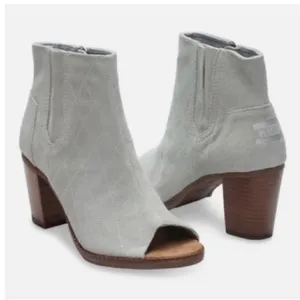 Toms gray‎ peep Toe Heels size10 thumbnail 1
