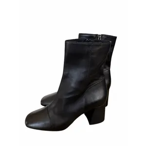 Free‎ People Wisteria Cap Bootie Size 10 Black Block Heel Supple Leather NEW thumbnail 2