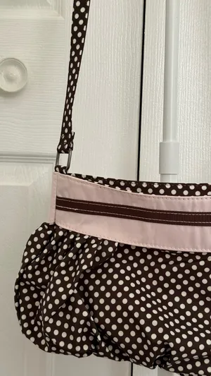 Cute Polka Dot Button Purse Brown thumbnail 2