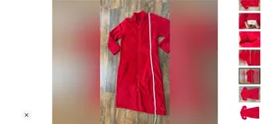 Just Love Plush Soft Red Zip-Up Lounger/Bath Robe, Women’s Size Medium thumbnail 3