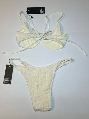ONEONE two piece swimwear Cream Textured Underwire Bikini Set size medium thumbnail 2