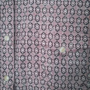 Panhandle S Western Pearl Snap Cowgirl Fitted Cotton Shirt in Pink Pattern thumbnail 3