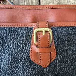 Liz Claiborne Leather Crossbody Purse Black Brown Buckle Accent Vintage Bag thumbnail 2