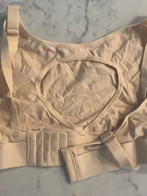 New Momcozy Women's Nursing Pumping Bra Size Medium Beige Adjustable Straps Mom thumbnail 3