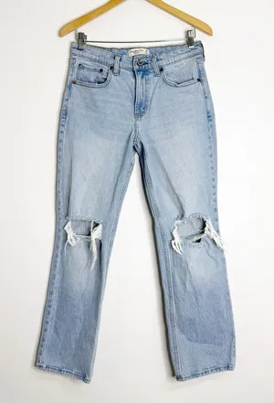 Abercrombie & Fitch 90s Straight Mid Rise Jeans 28 Short Distressed thumbnail 1