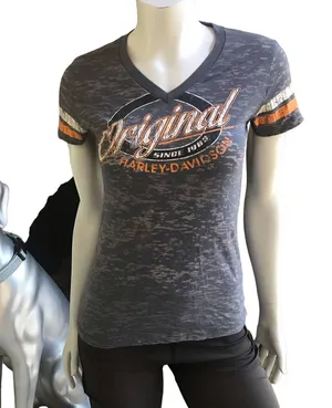Harley Davidson Legacy Midland -Odessa Texas Gray V-Neck Short Sleeve Shirt S thumbnail 1