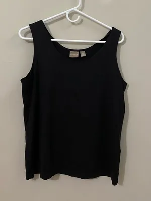 Chico's Black Scoop Neck Tank Top thumbnail 1
