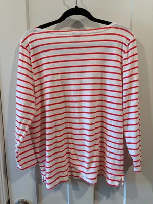 J. Crew Red Striped 3/4 Sleeve Shirt thumbnail 4