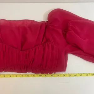 Abercrombie Fitch Women's XS Pink Babydoll Top‎ Milkmaid Long Sleeve Peasant thumbnail 4