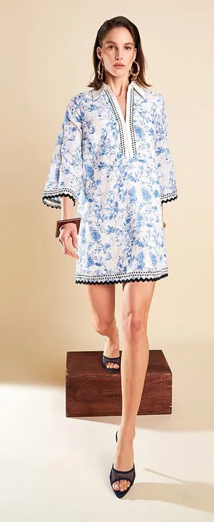 English Factory Timeless Toile Tunic Dress thumbnail 1