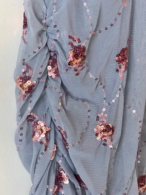 ZARA Draped Sequin Mini Dress blue thumbnail 8