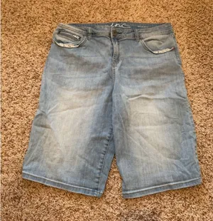 INC Denim Bermuda Shorts Light Wash Blue Regular Fit Size 14 thumbnail 1